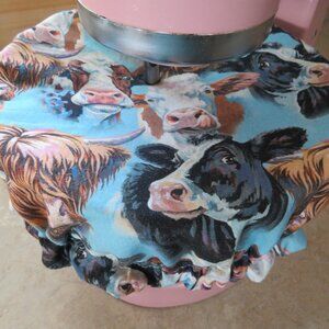 Kitchenaid Bowl Cover, Reversible Cows and Floral Bowl Cover